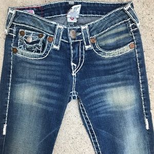 True Religion BECKY SUPER T Jeans Deep Lagoon RARE
